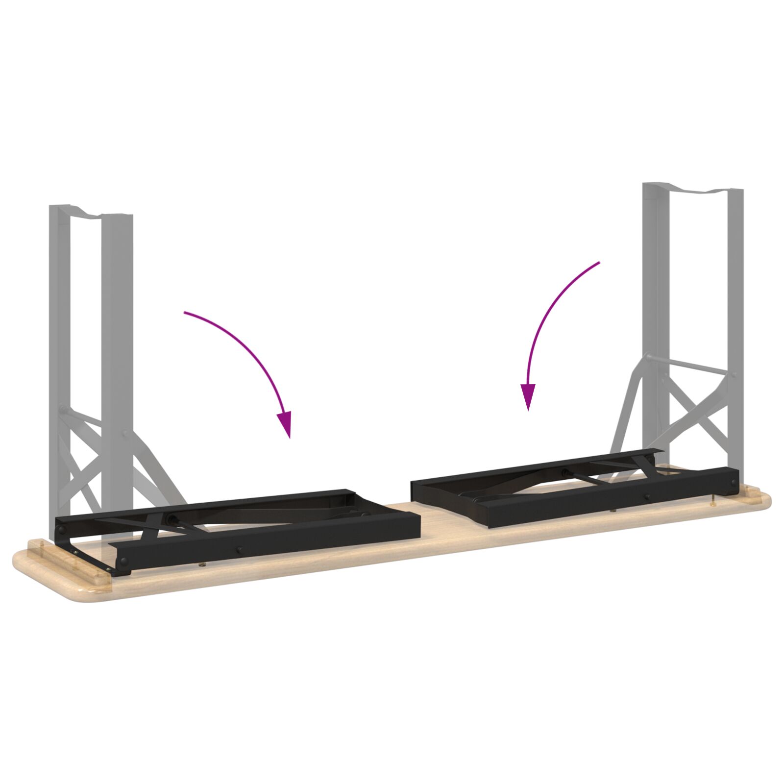 Sörpad lába 2 db összecsukható fekete porbevonatos acél