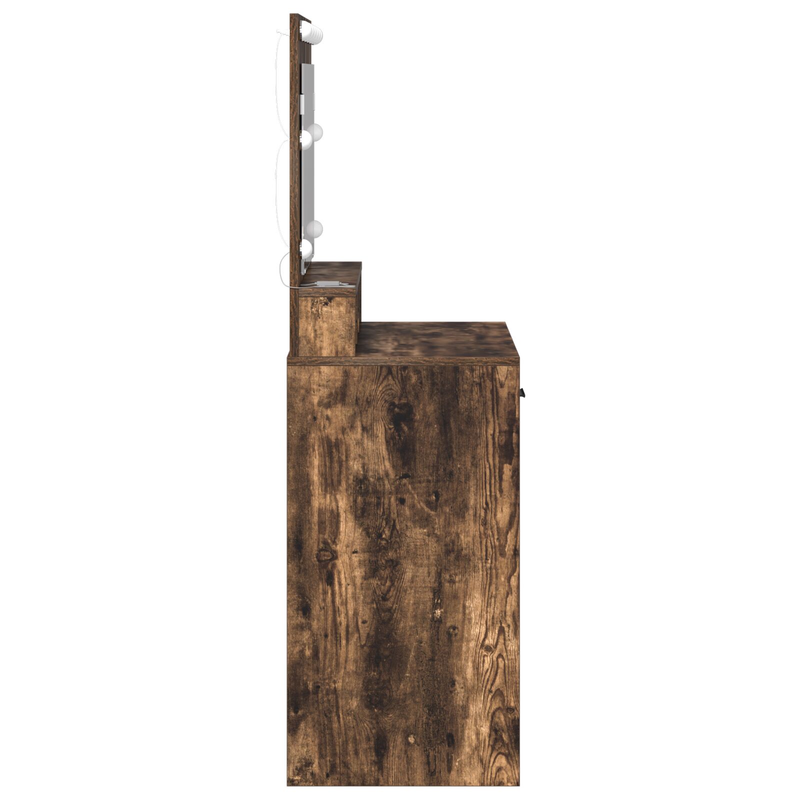 Sminkasztal led világítással füstölt tölgy 79x41x135 cm