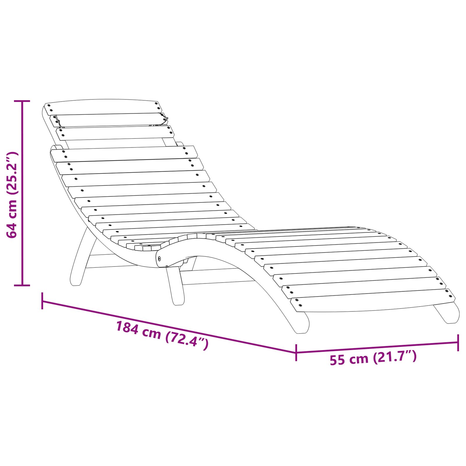 Napozóágyak 2 db tömör akácfából