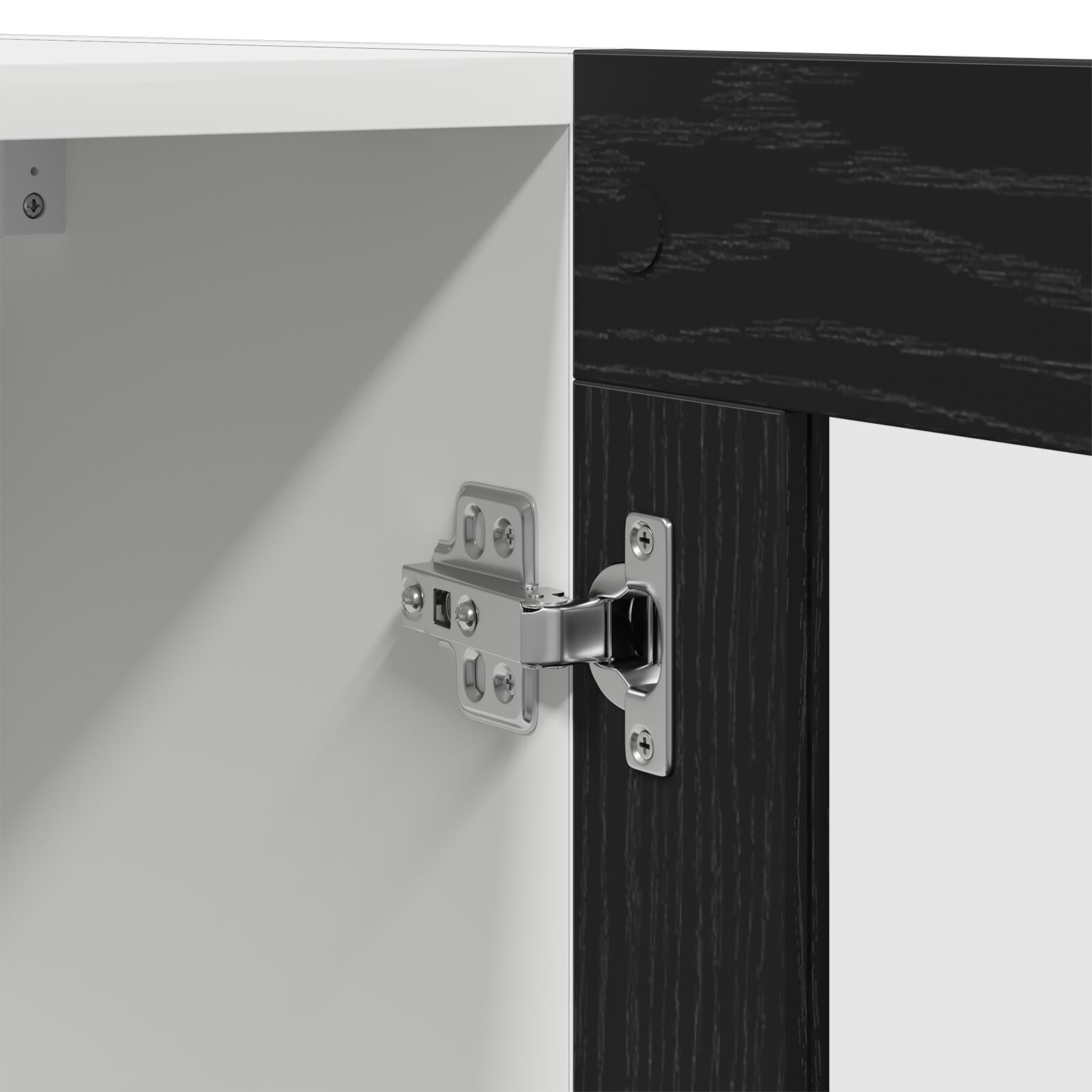 Függő üveg szekrény fekete tölgyben - 60x31x60 cm