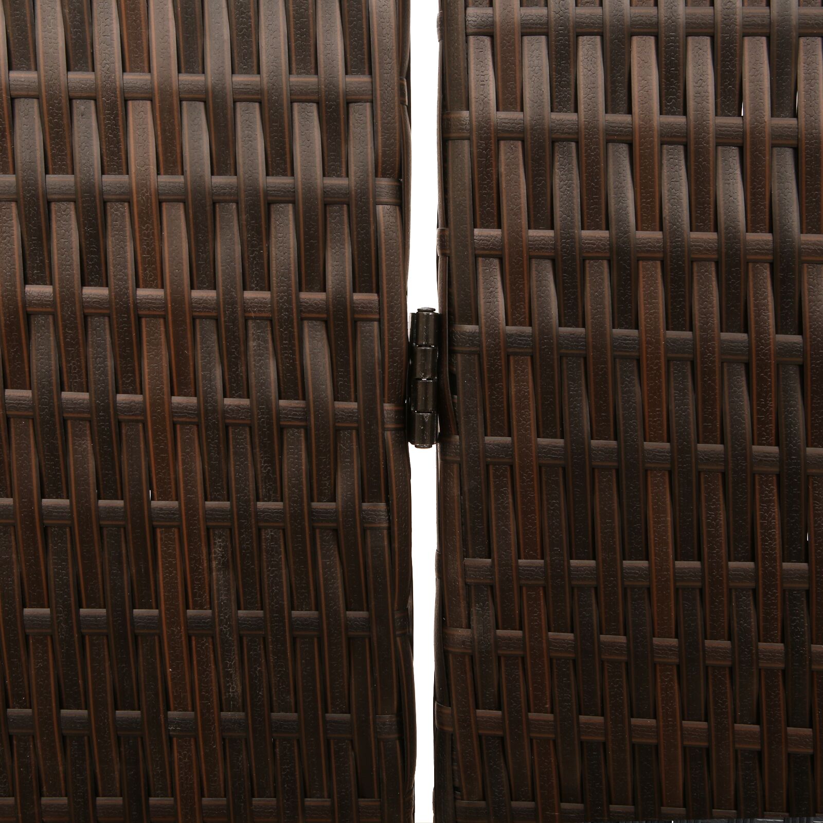 Szobai elválasztó 4 paneles összecsukható barna 195x180 cm poli rattan