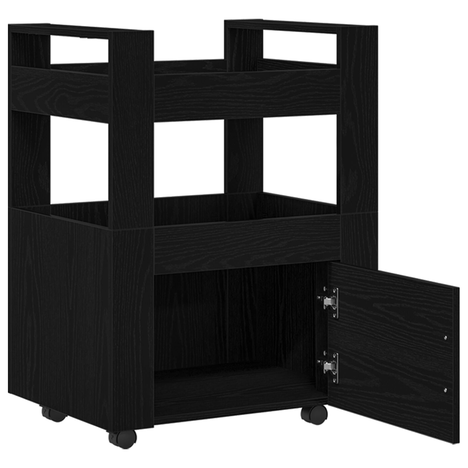 Konyhai kocsi fekete tölgy 60x45x80 cm mérnöki fa Konyhai kocsi fekete tölgy 60x45x80 cm mérnöki fa