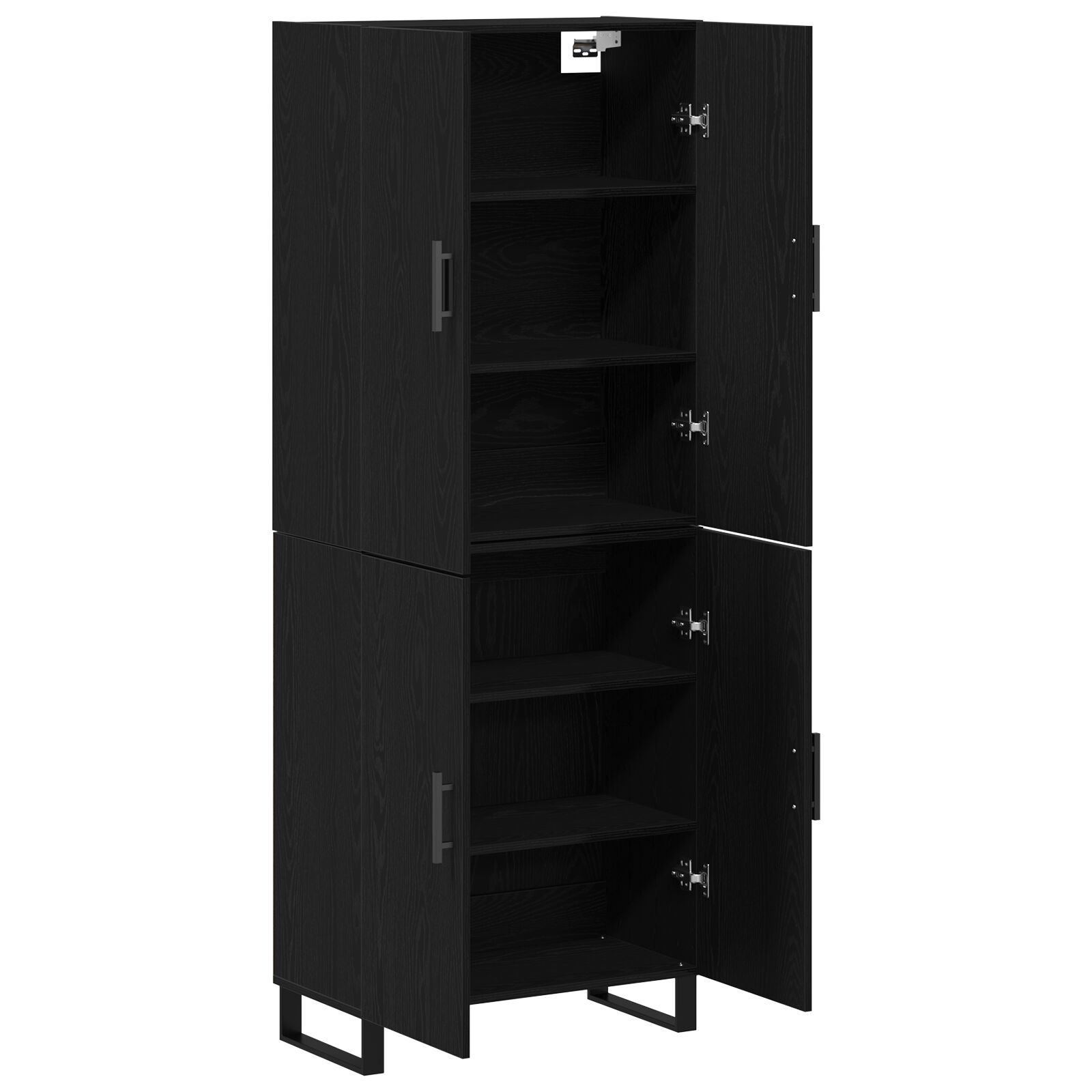 2 db fekete tölgy kábelt 69,5x34x180 cm mérnöki fa