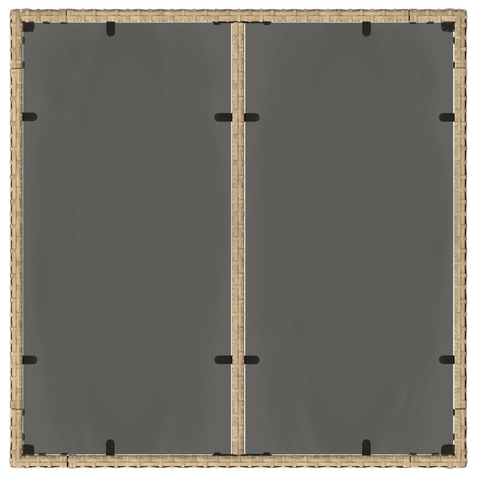 2 db bézs polirattan 90 x 90 x 75 cm uv-álló anyagok