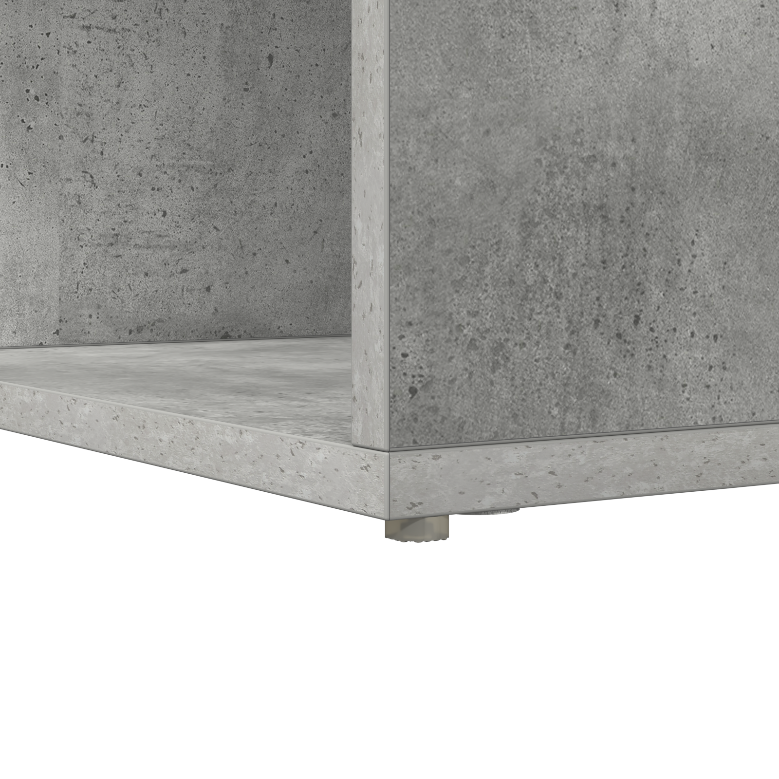 Sarokíróasztal polcokkal tárolóval beton szürke 101,5 x 149,5 x 149,5 cm