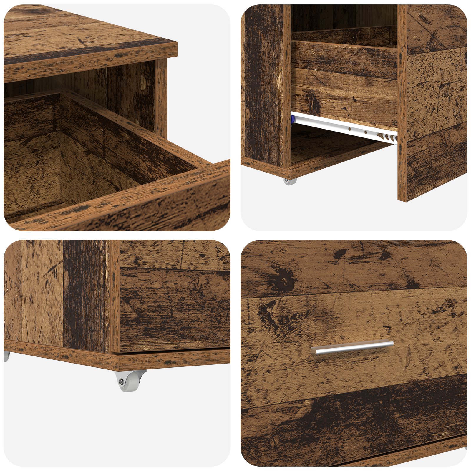 Asztal fiókkal polcokkal tárolóval régi fa 131.5 x 50 x 106.5 cm faanyag