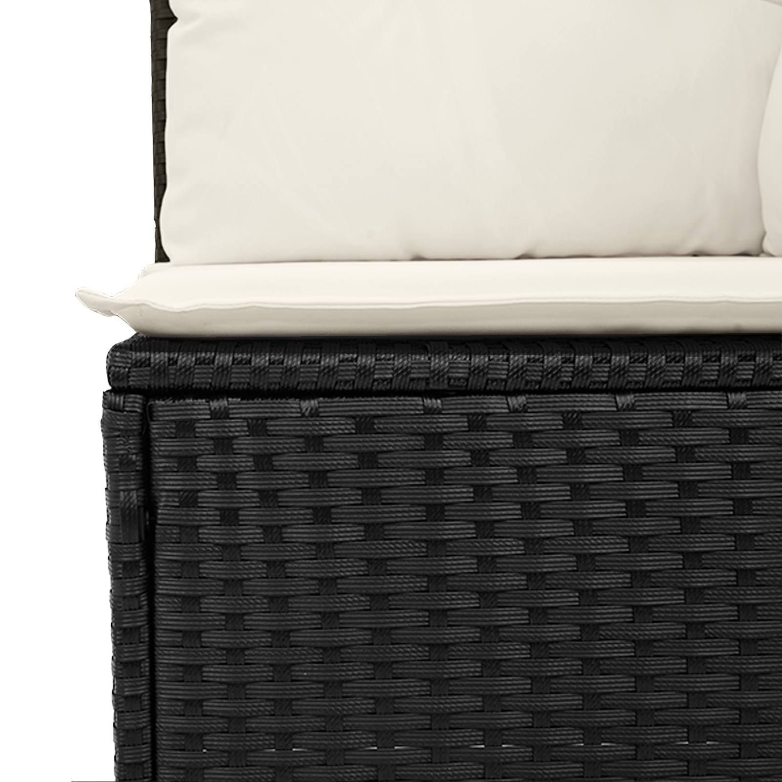 10 darabos kerti sofa szett párnákkal fekete poli rattan akáciából