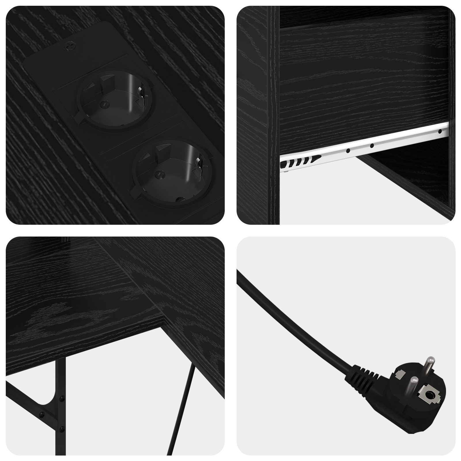Asztal fiókkal tárolóval fekete tölgy 182 x 101 x 87.5 cm faanyag Asztal fiókkal tárolóval fekete tölgy 182 x 101 x 87.5 cm faanyag