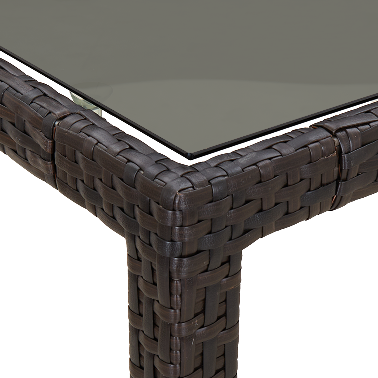 Kert étkezőasztal barna 90x90x75 cm polirattan