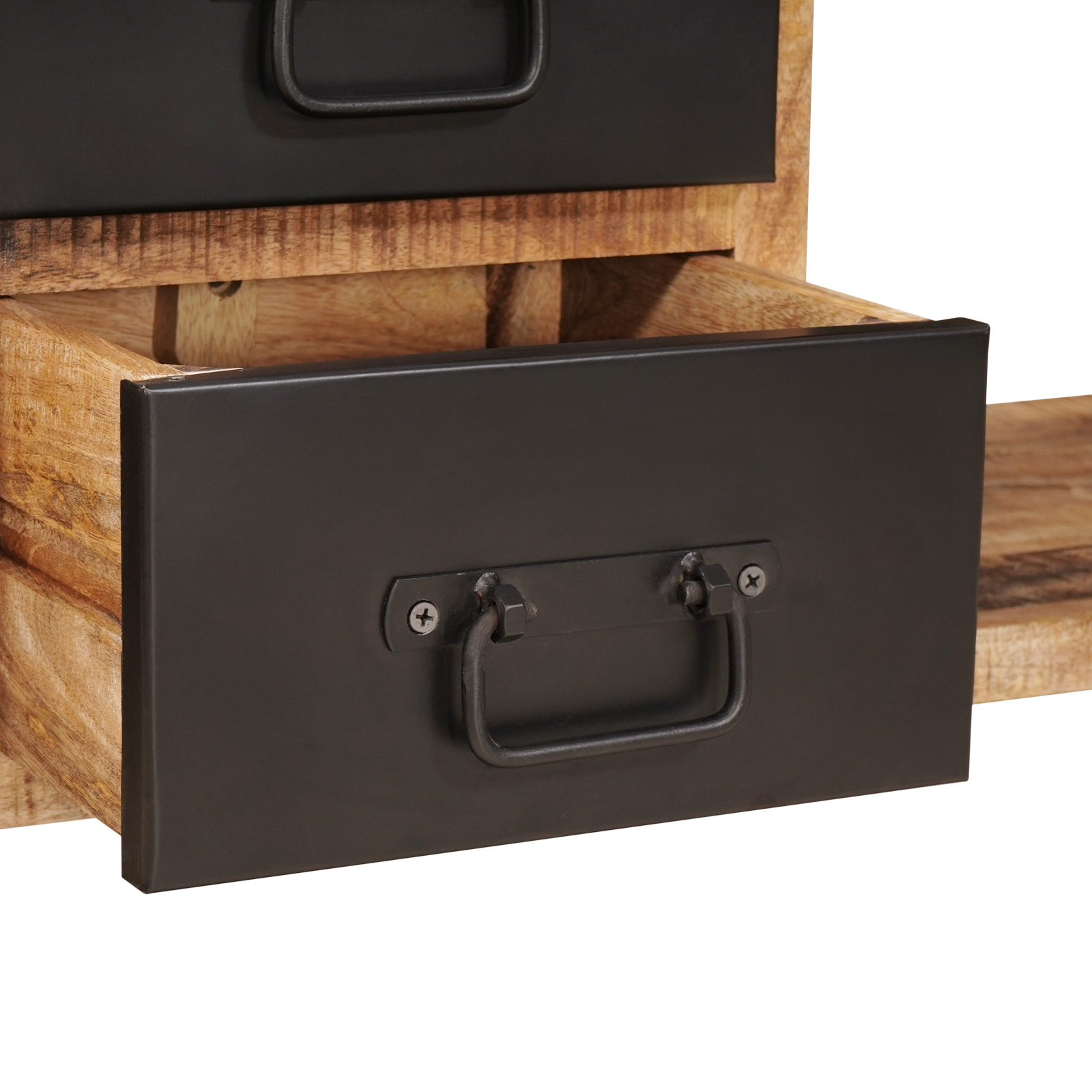 Tároló pad vászonnal 80x35x40 cm tömör durva mangófából