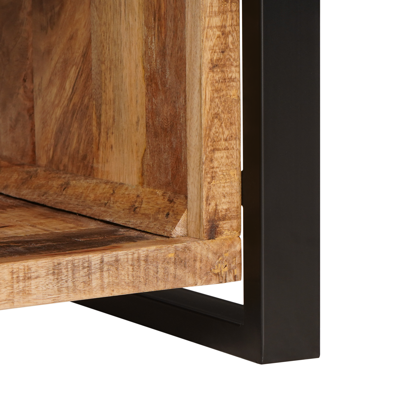 Tároló pad vászonnal 80x35x40 cm tömör durva mangófából