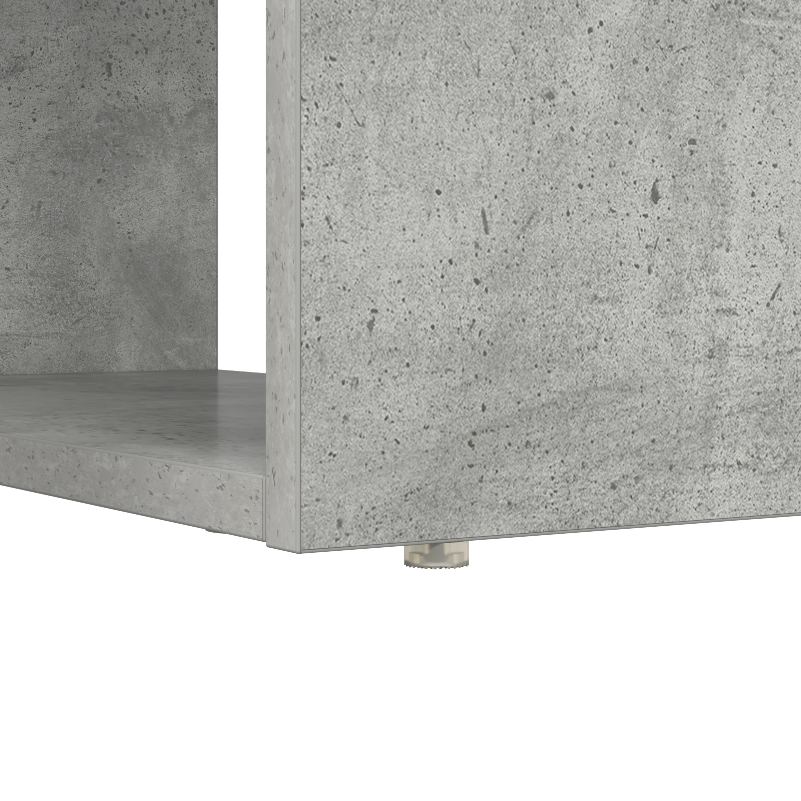 Asztal tárolóval beton szürke 113x54x120 cm szerelt fa