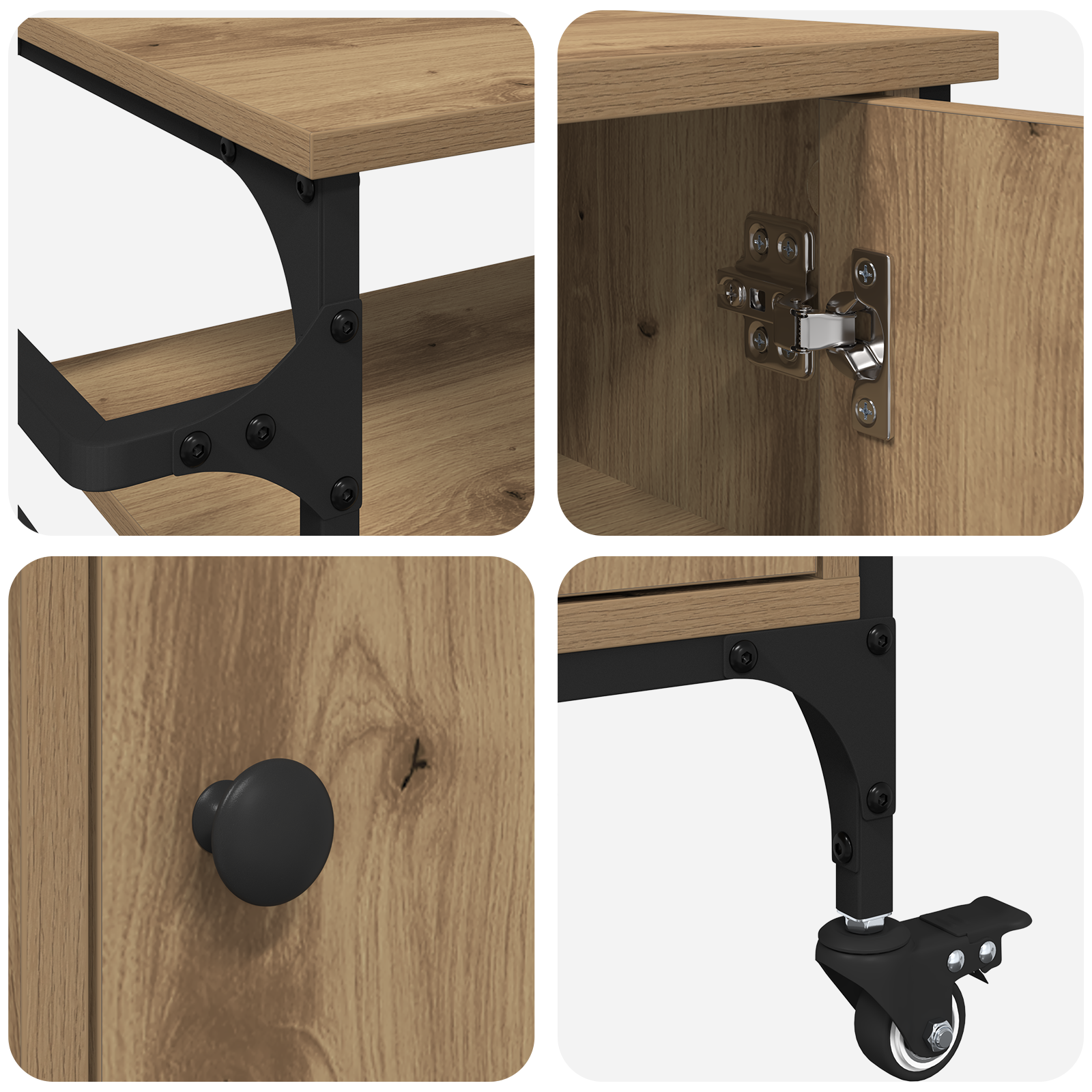 Konyhai kocsi tömör tölgy 87.5x38.5x84.5 cm szerelt fa Konyhai kocsi tömör tölgy 87.5x38.5x84.5 cm szerelt fa