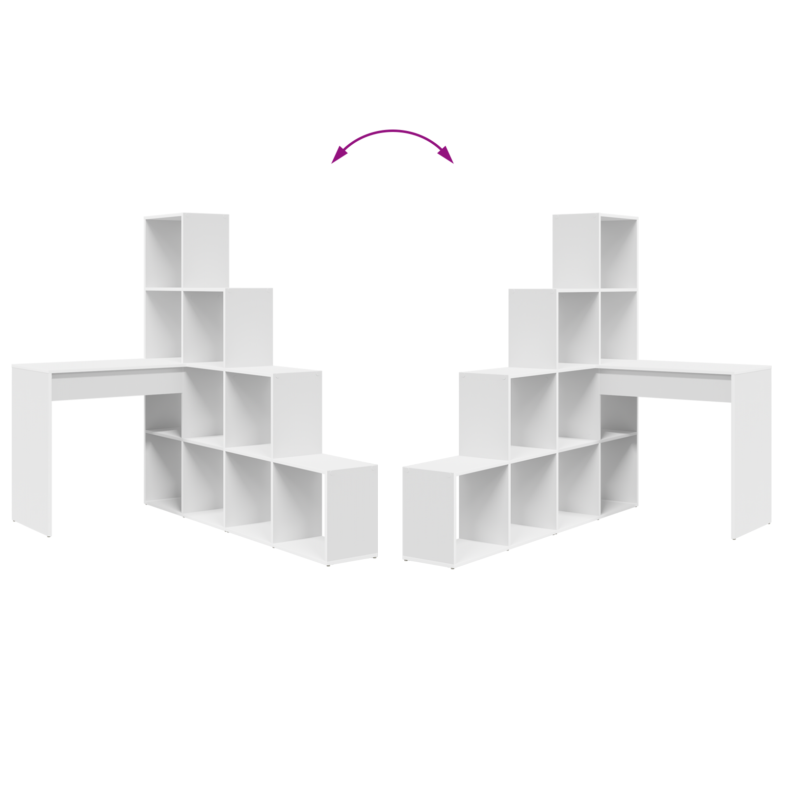 Sarokíróasztal fehér sztenderd műanyagolt fűrészáru és mdf