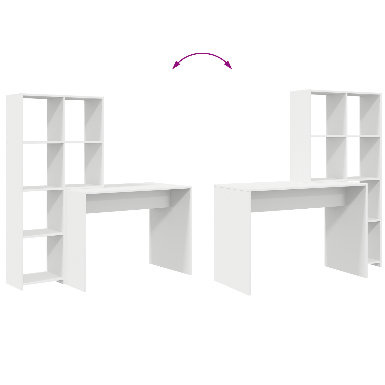Asztal polcokkal tárolóval fehér 138.5 x 55 x 143 cm faanyag
