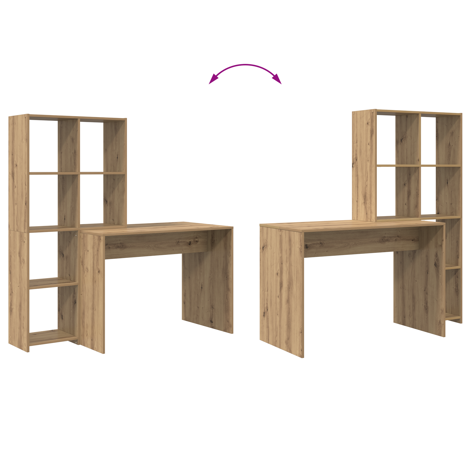 Asztal polcokkal tárolóval kézműves tölgy 138.5 x 55 x 143 cm faanyag Asztal polcokkal tárolóval kézműves tölgy 138.5 x 55 x 143 cm faanyag