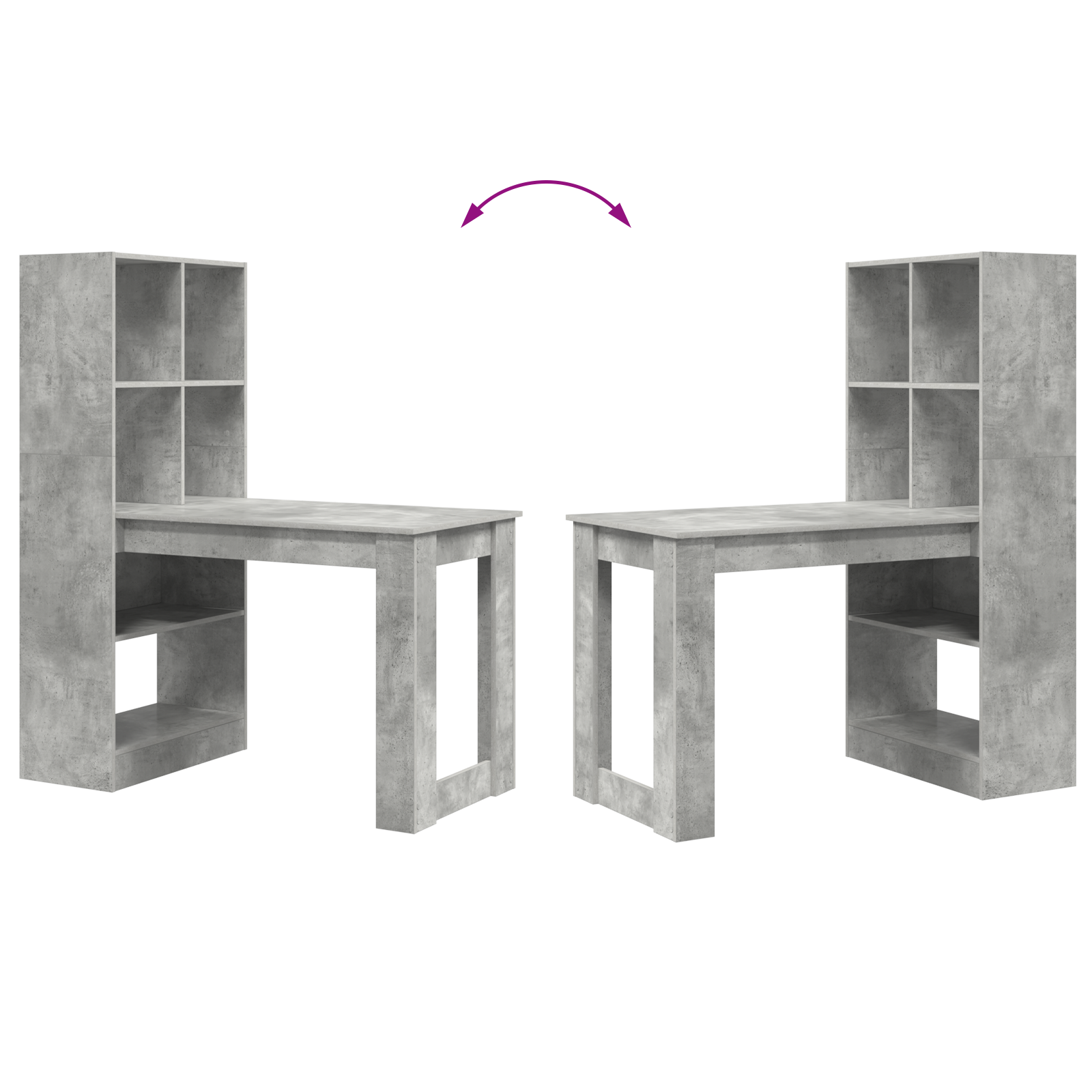 Asztal beton szürke 122 x 67 x 145 cm műgyanta és forgácslap Asztal beton szürke 122 x 67 x 145 cm műgyanta és forgácslap