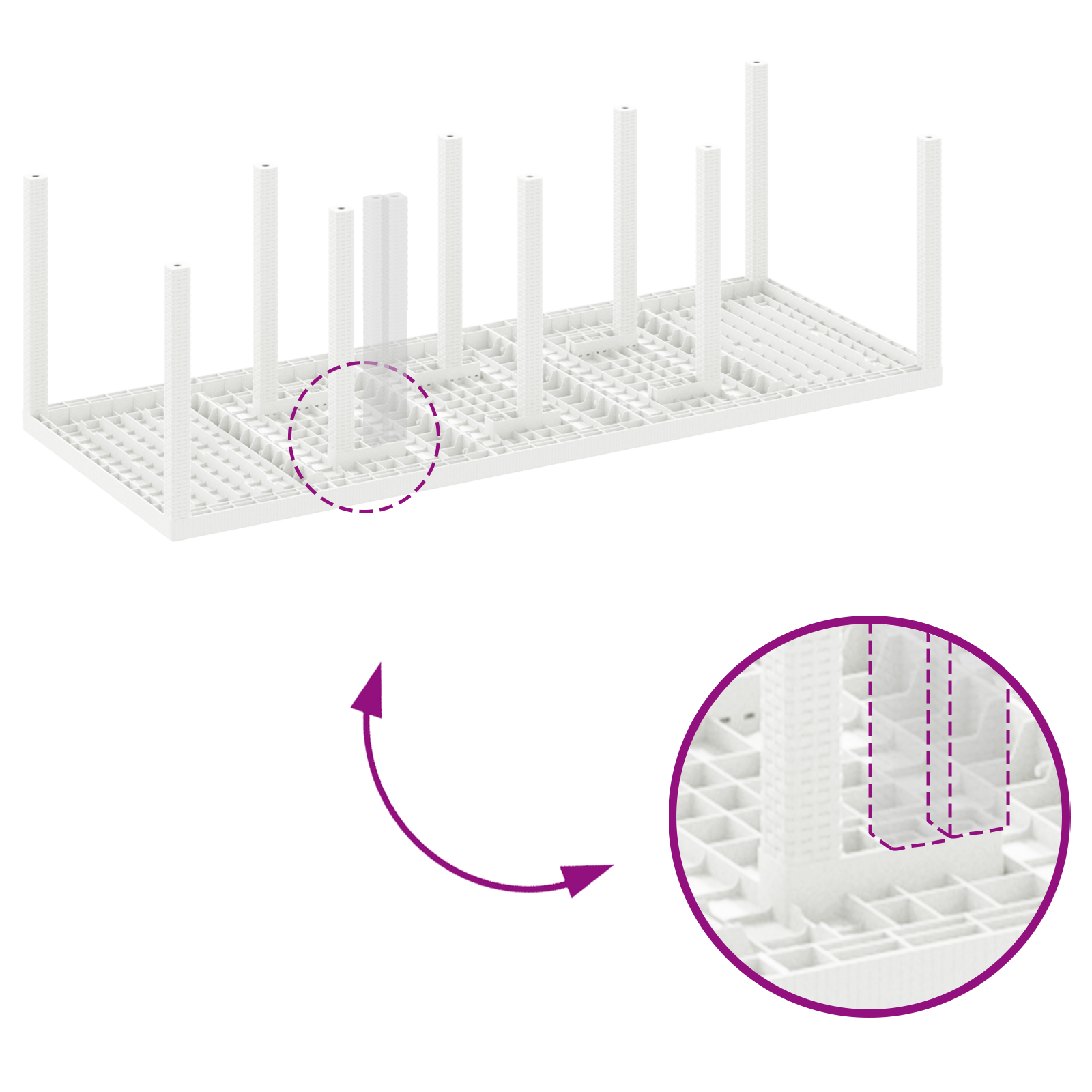 11 db-os kerti étkezőszett párnákkal fehér polirattan