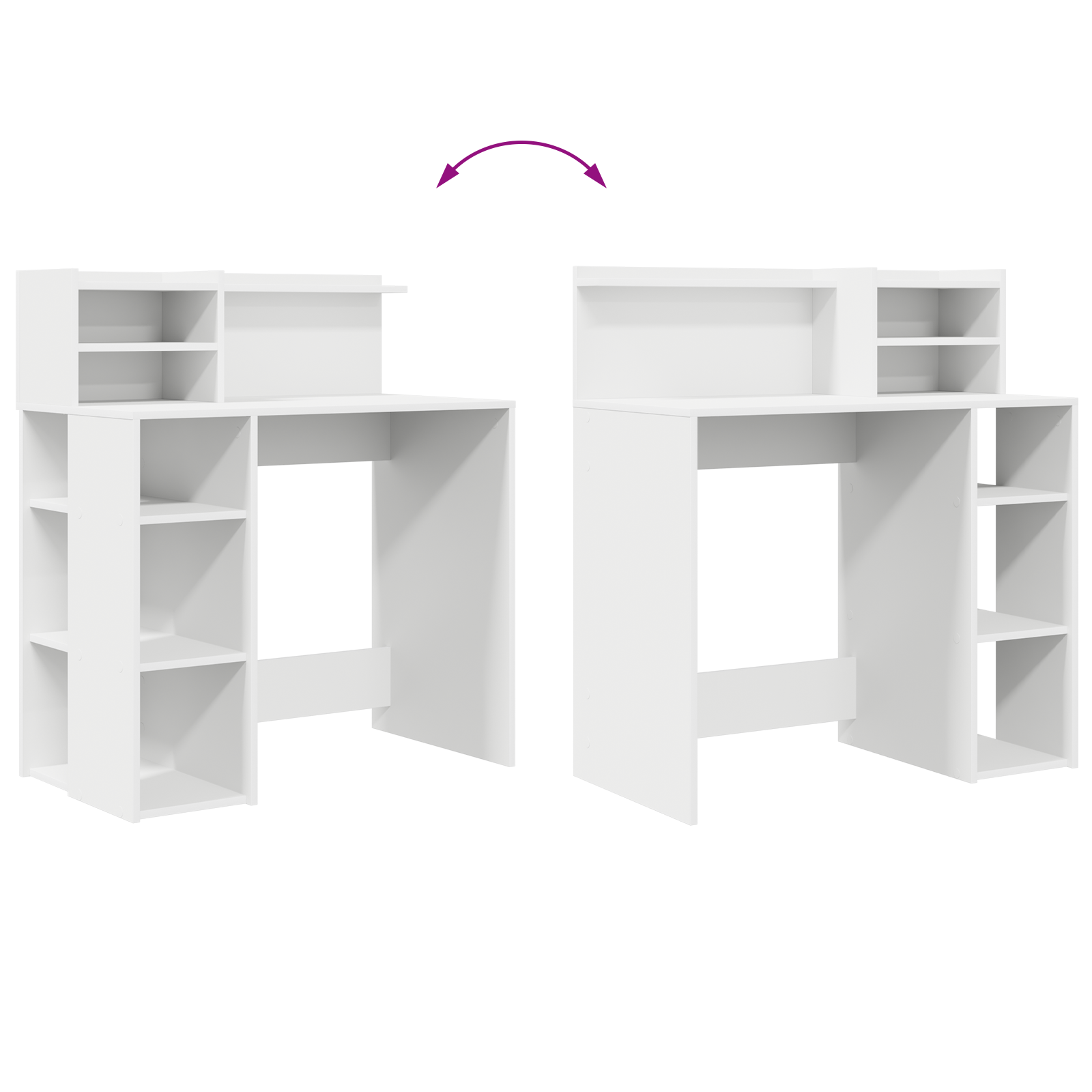 Tárolós íróasztal fehér 90x48x101.5 cm mérnökileg megmunkált fa