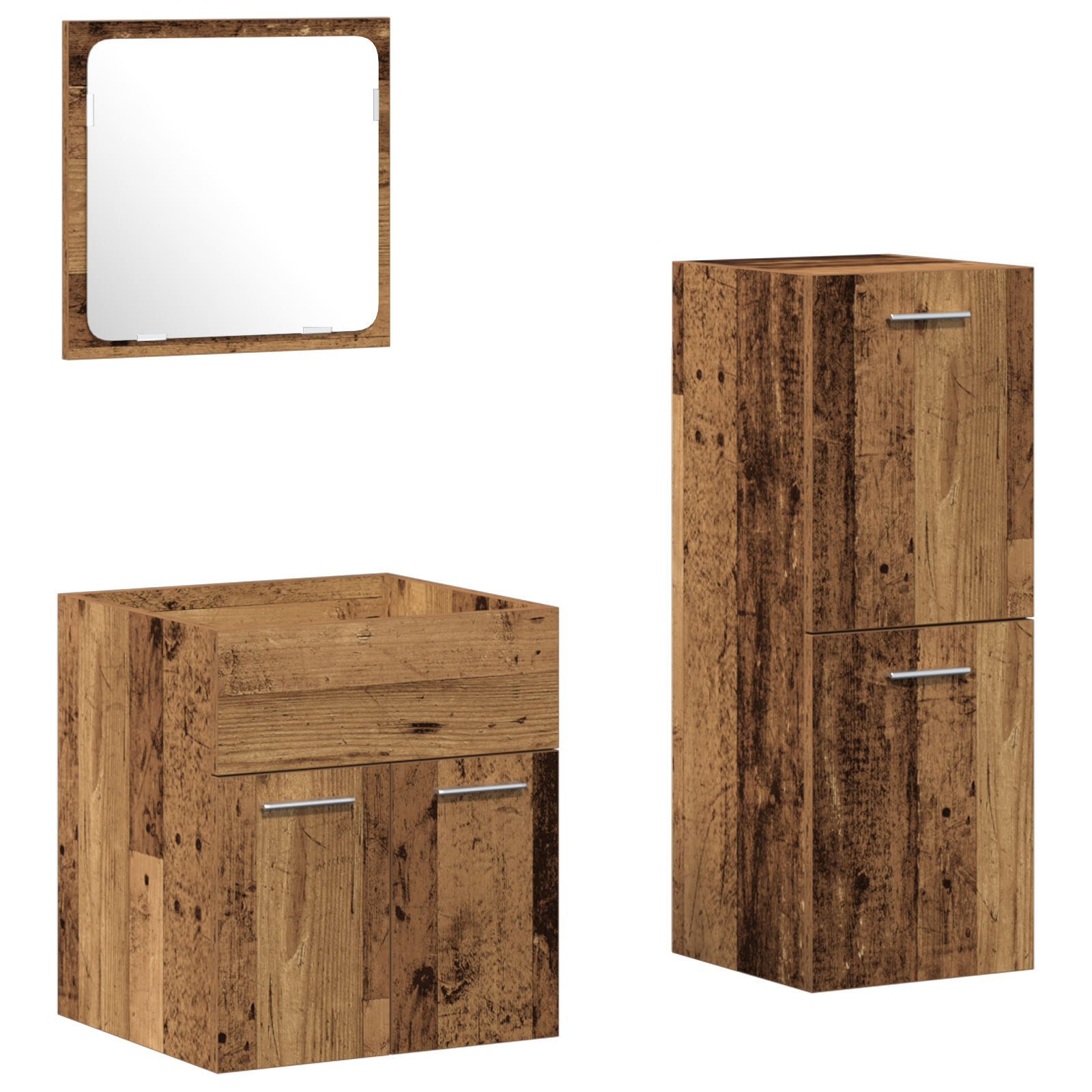 3 darabos fürdőszobai bútor szett régi fából