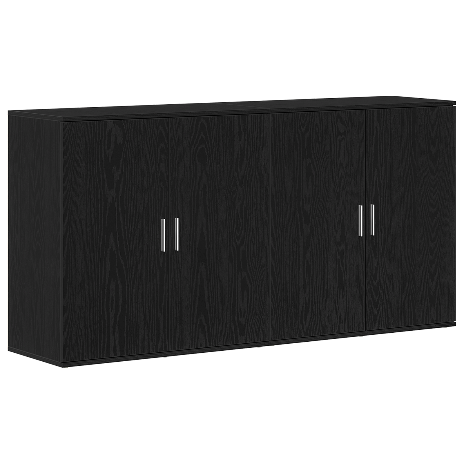 2 db fekete tölgy oldalszekrény 79x38x80 cm rétegelt fa