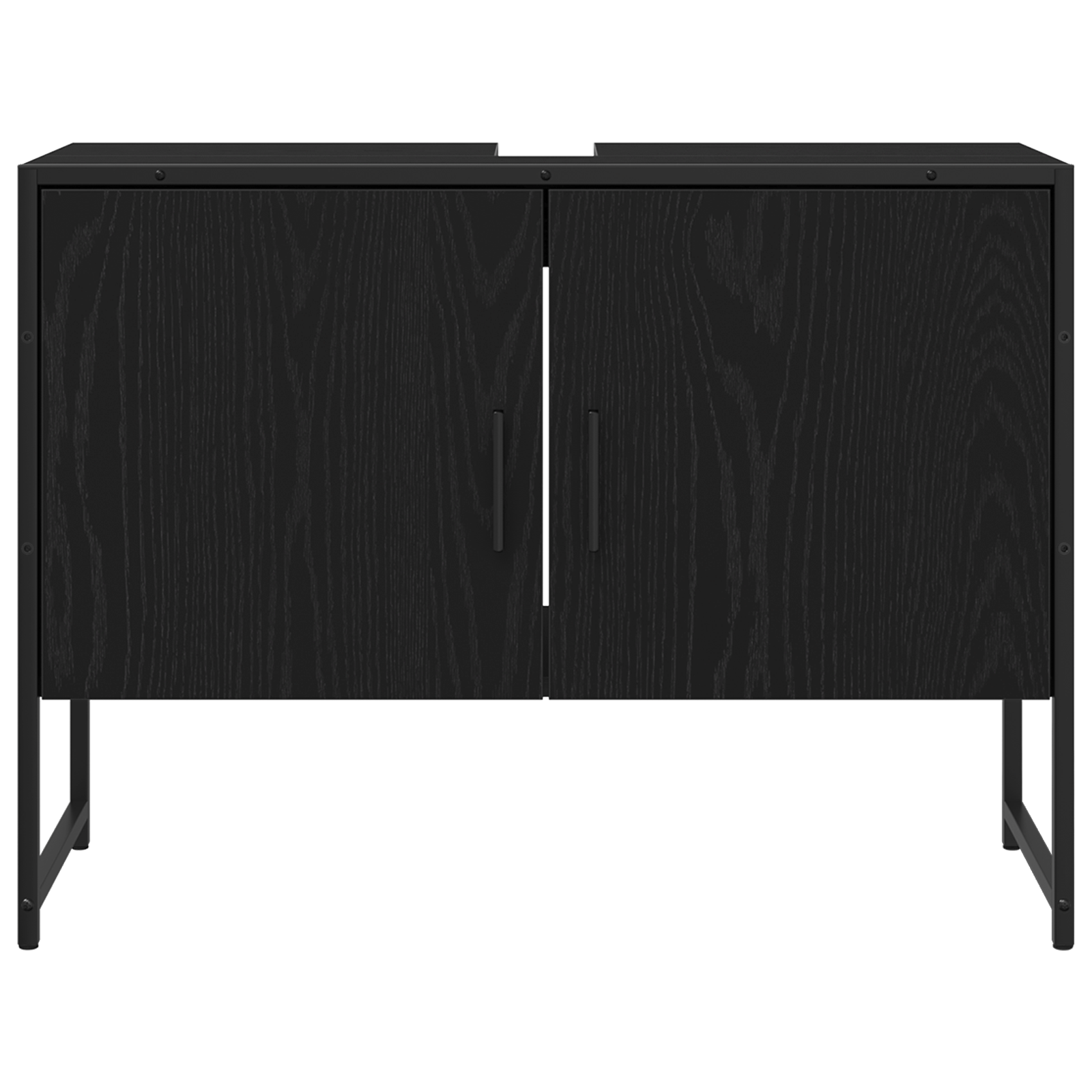 2 darabos fürdőszoba bútor szett fekete tölgy műanyag fa