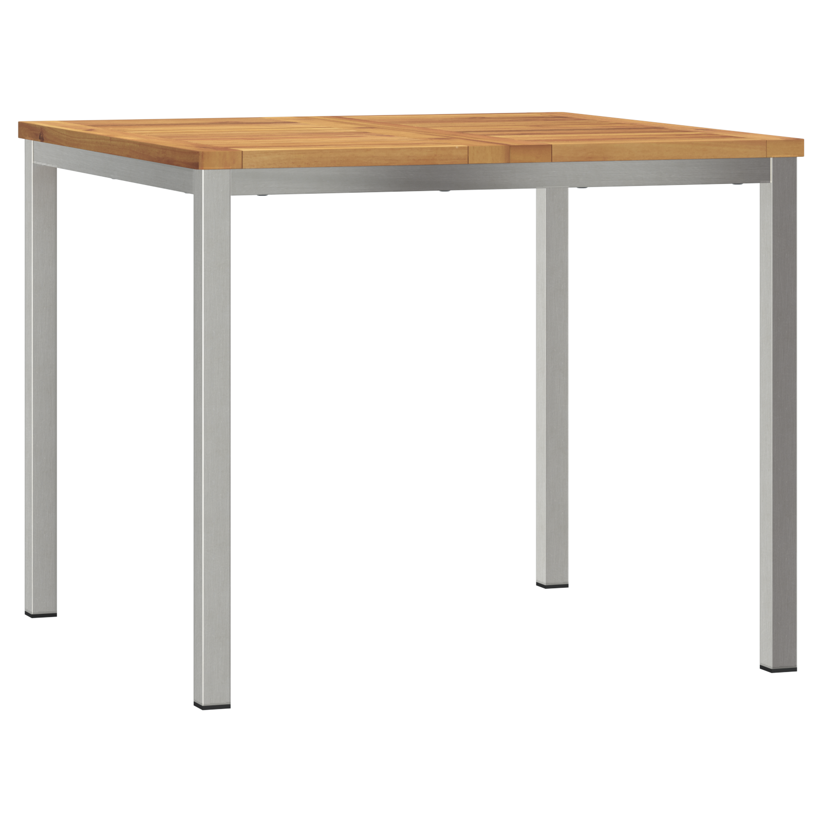 5 részes kerti étkezőszett tömör akácfából, kültéri étkezőasztal 90x90x74.5 cm tömör akácfából, összecsukható kerti székek 4 db tömör akácfából és acélból