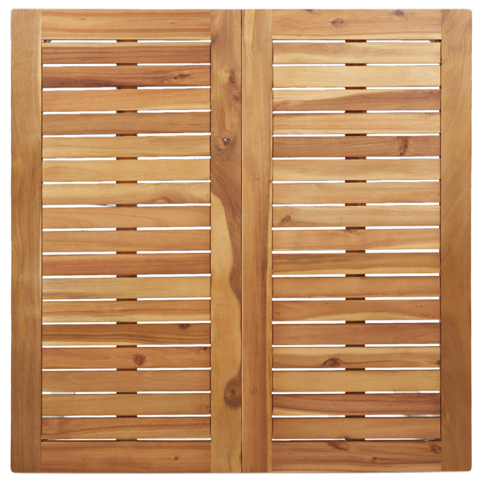 5 részes kert étkező szett tömör akácfából, kültéri étkezőasztal 90x90x74,5 cm tömör akácfából, rakásolható kert székek 4 db tömör akácfából és fémből