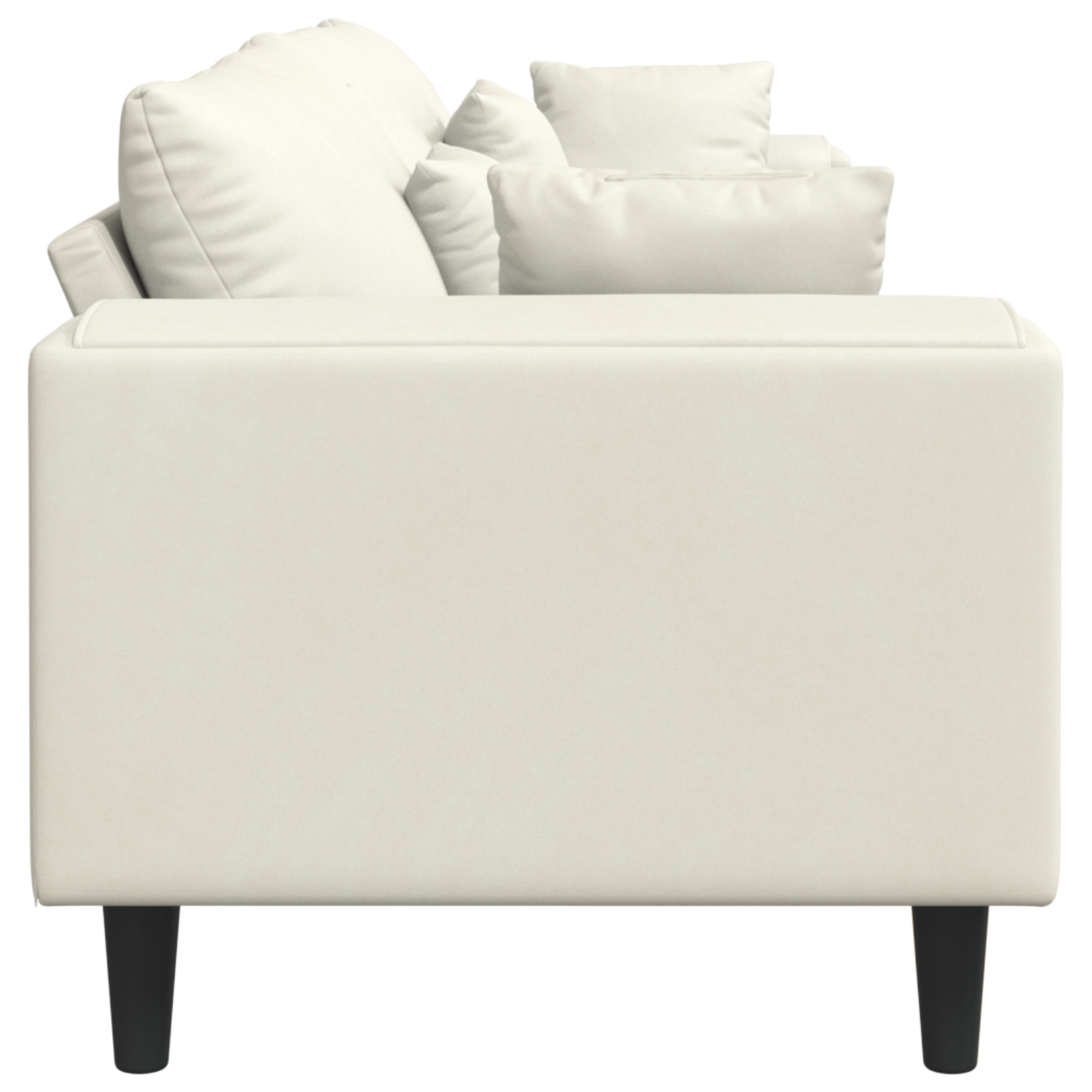 Bársony kanapé párnával párnával krémszínű 208 cm bársony