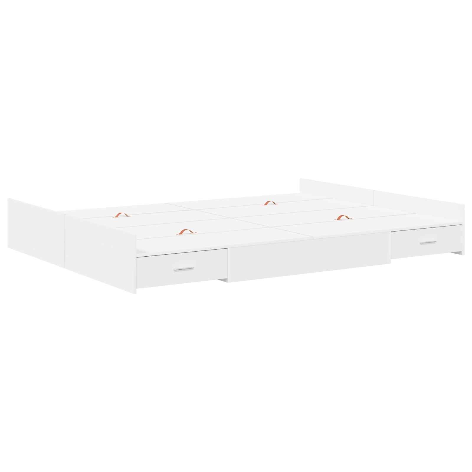 Ágykeret tárolóval fehér 140 x 200 cm műgyanta és forgácslap