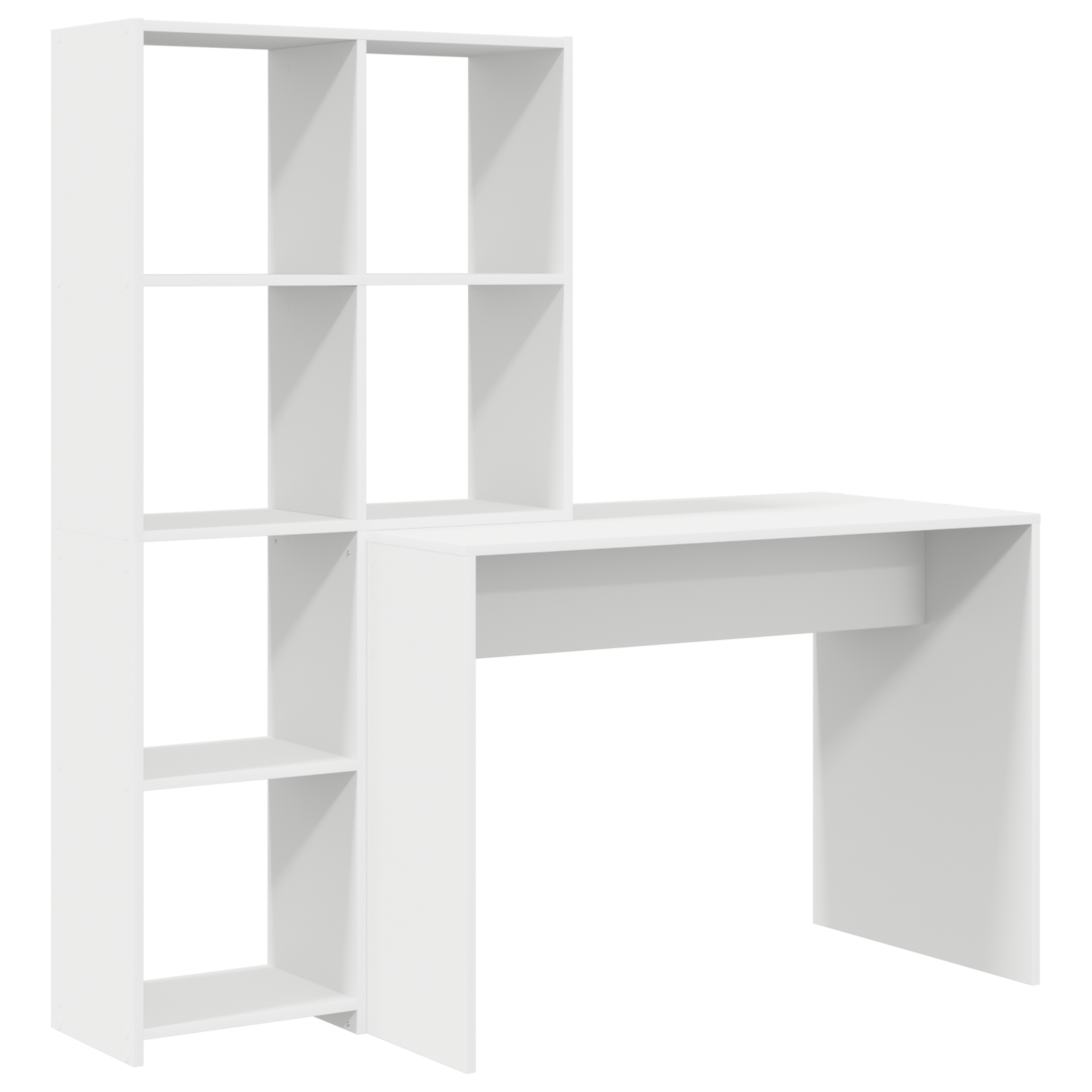 Asztal polcokkal tárolóval fehér 138.5 x 55 x 143 cm faanyag