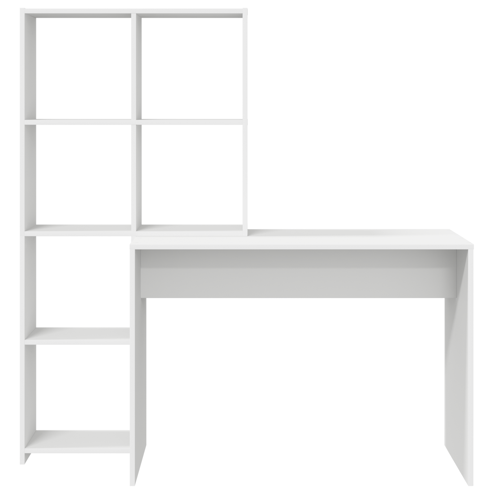 Asztal polcokkal tárolóval fehér 138.5 x 55 x 143 cm faanyag