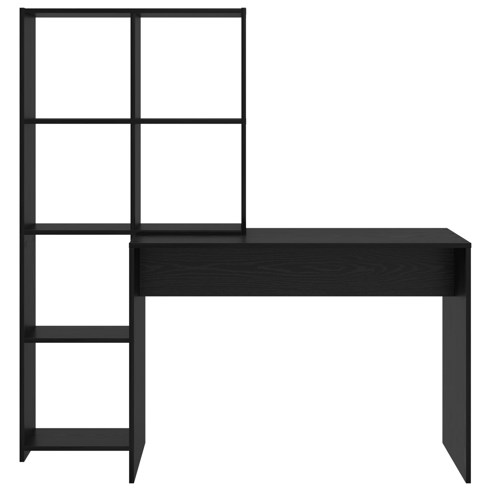 Asztal polcokkal tárolóval musta tammi 138.5 x 55 x 143 cm faanyag