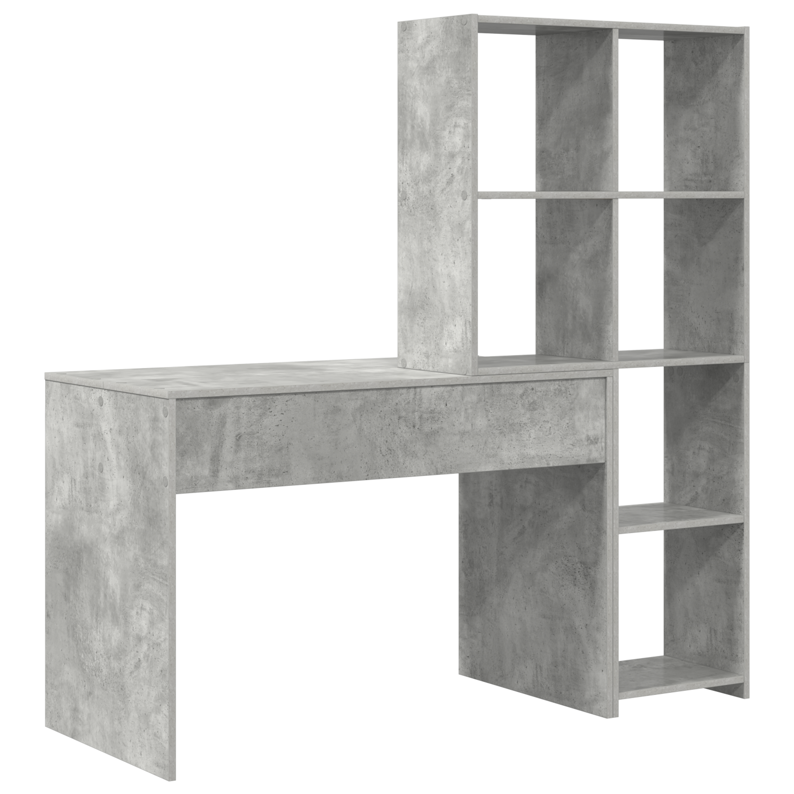 Asztal polcokkal tárolóval beton szürke 138.5 x 55 x 143 cm faanyag