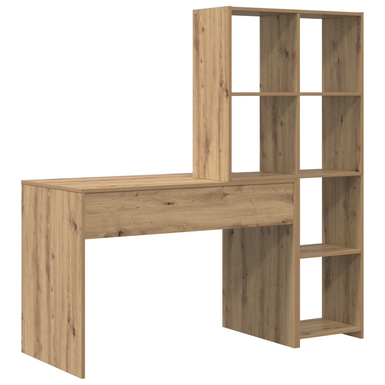Asztal polcokkal tárolóval kézműves tölgy 138.5 x 55 x 143 cm faanyag Asztal polcokkal tárolóval kézműves tölgy 138.5 x 55 x 143 cm faanyag