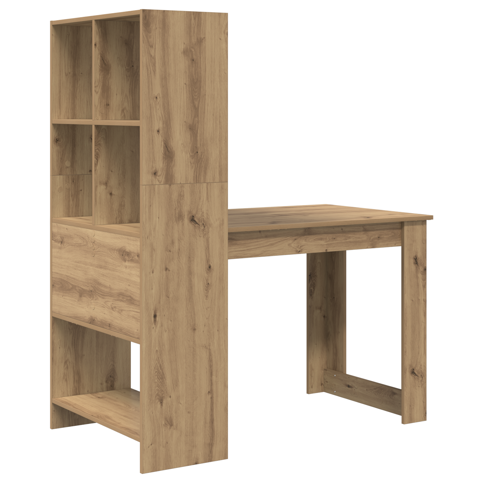 Asztal kézműves tölgy 122 x 67 x 145 cm műgyanta és forgácslap