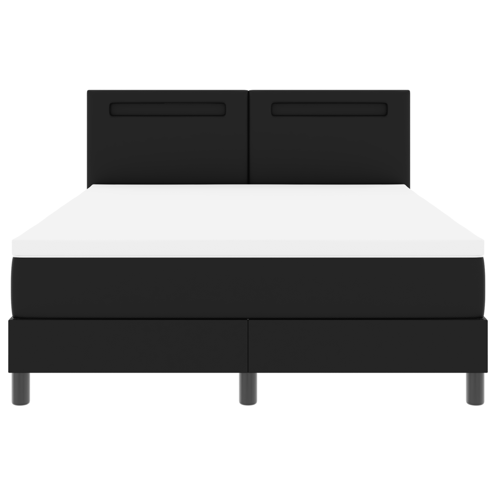 Box spring ágy fekete matraccal 140x200 cm műbőr