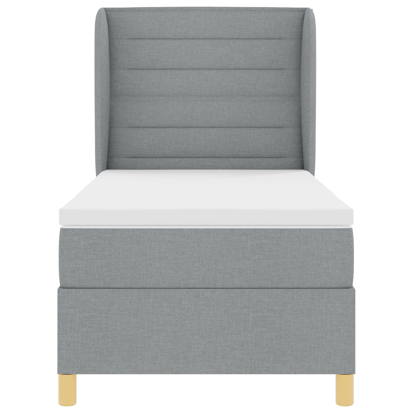 Boxspring ágy matrac nélkül világosszürke 90x200 cm szövet