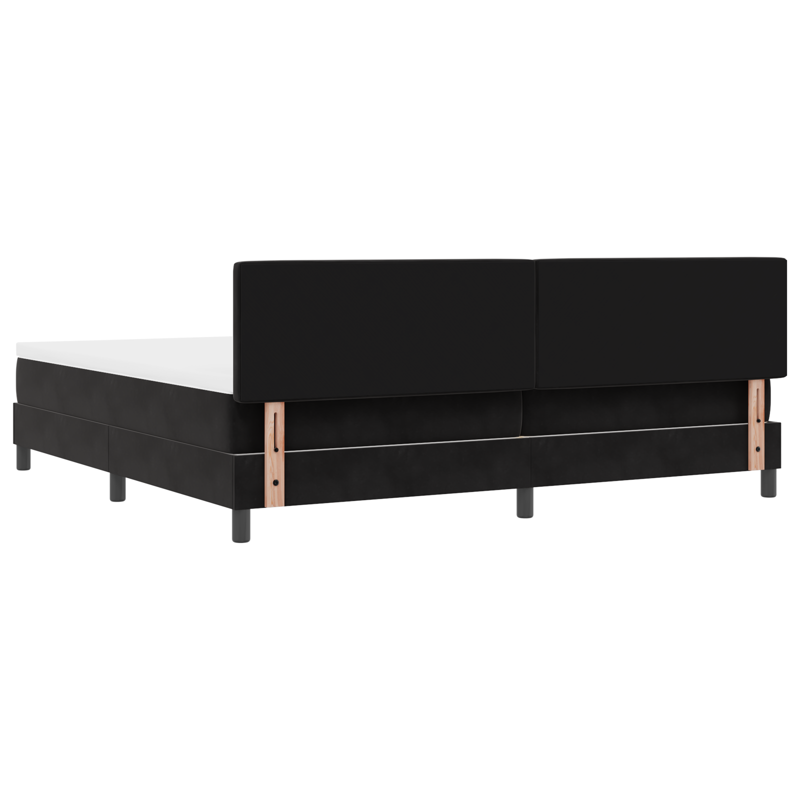 Box spring ágy mattal & led fekete 200x200 cm bársony Box spring ágy mattal & led fekete 200x200 cm bársony