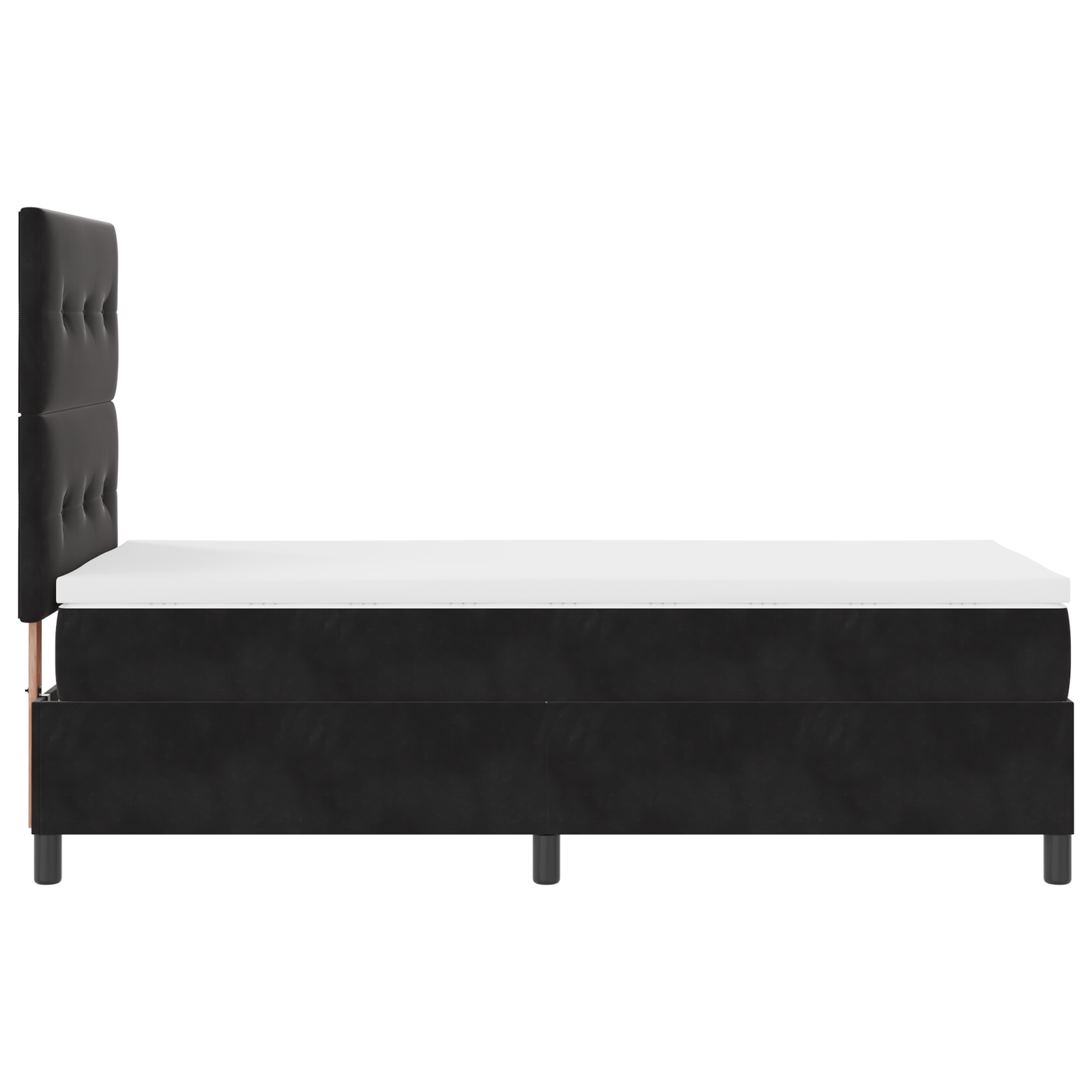 Ágybetét matrac és led fekete 80x200 cm bársonyos