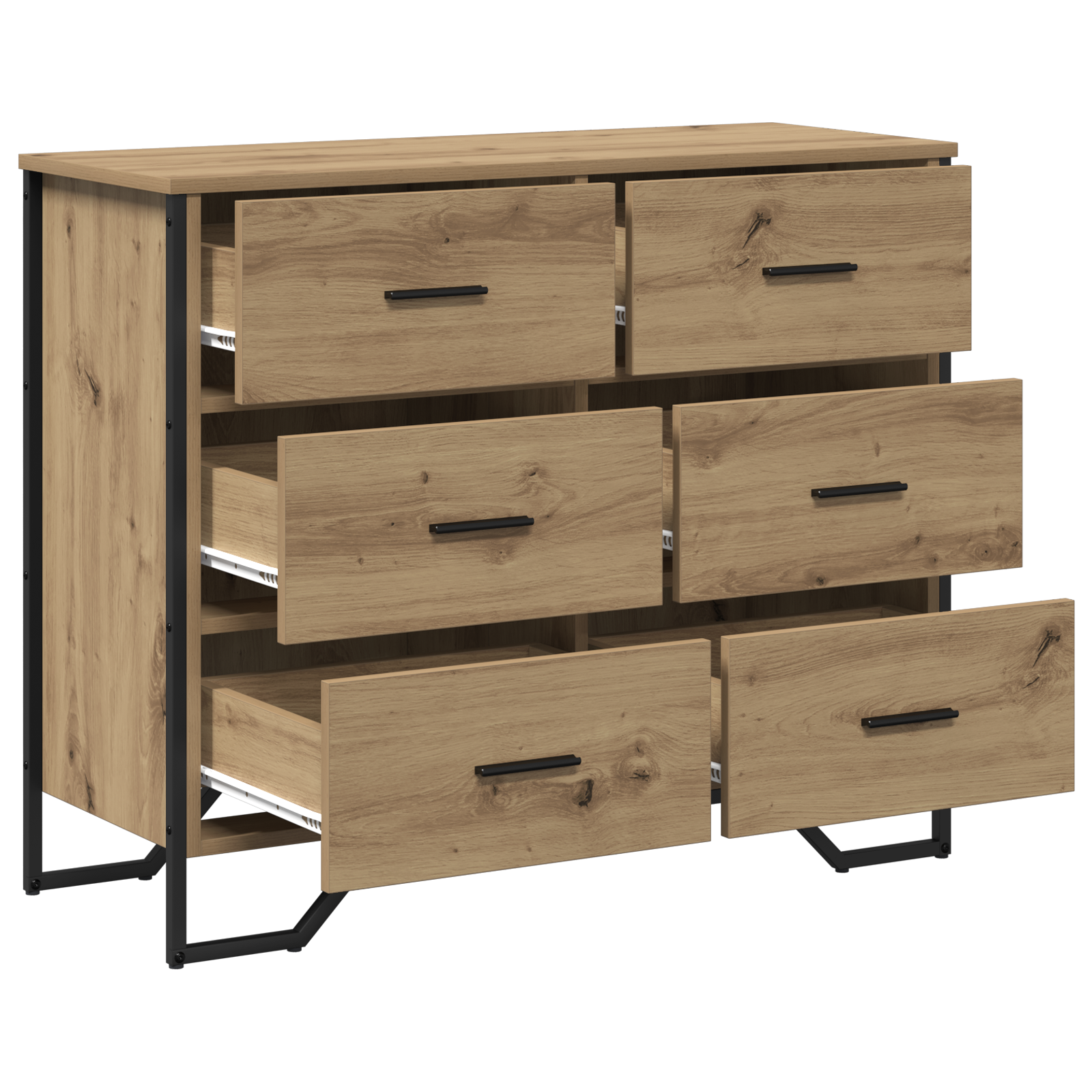 Fiókos szekrény kézműves tölgy 91x35,5x74,5 cm mérnöki fa Fiókos szekrény kézműves tölgy 91x35,5x74,5 cm mérnöki fa