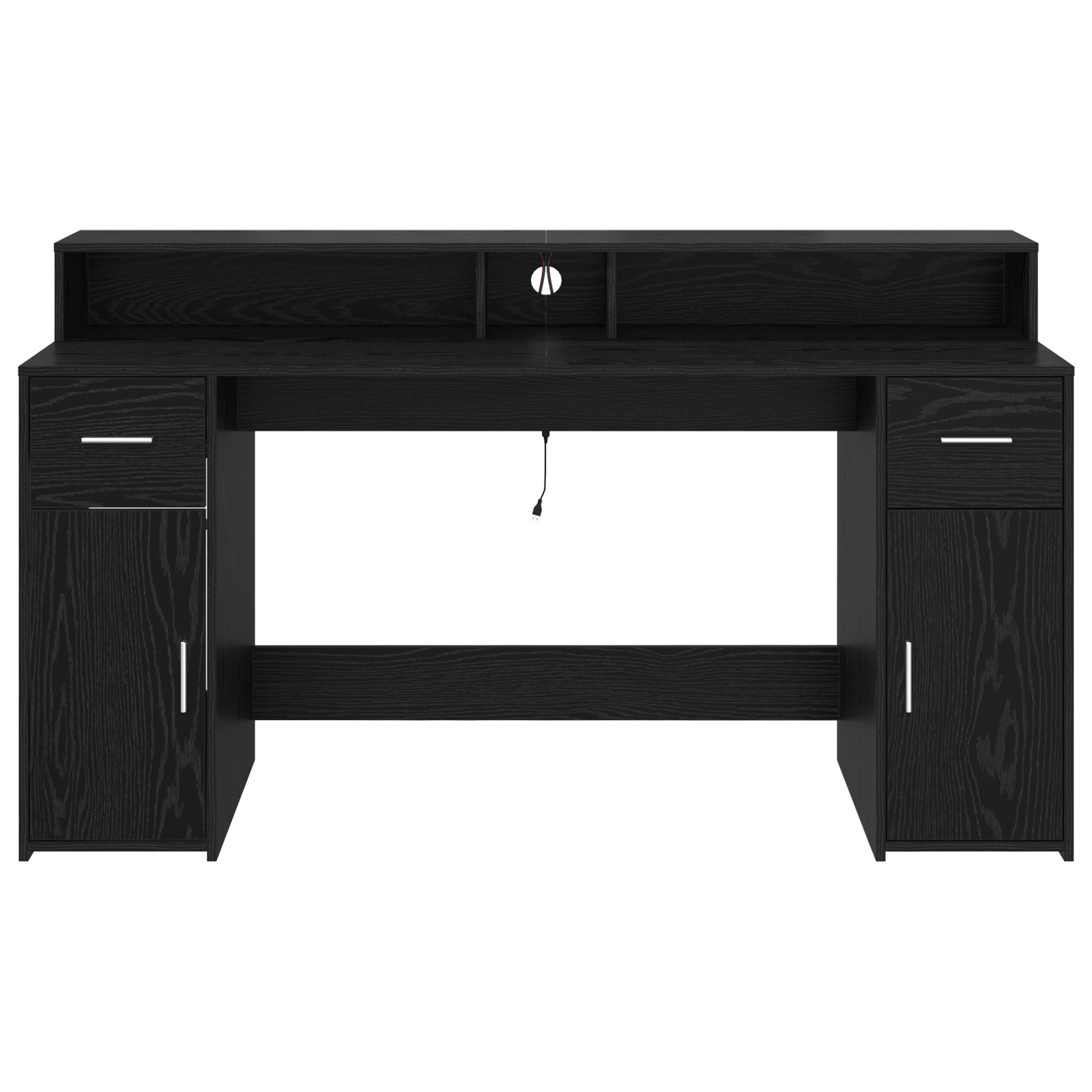 Fekete tölgy asztal 160x55x91 cm műgyanta