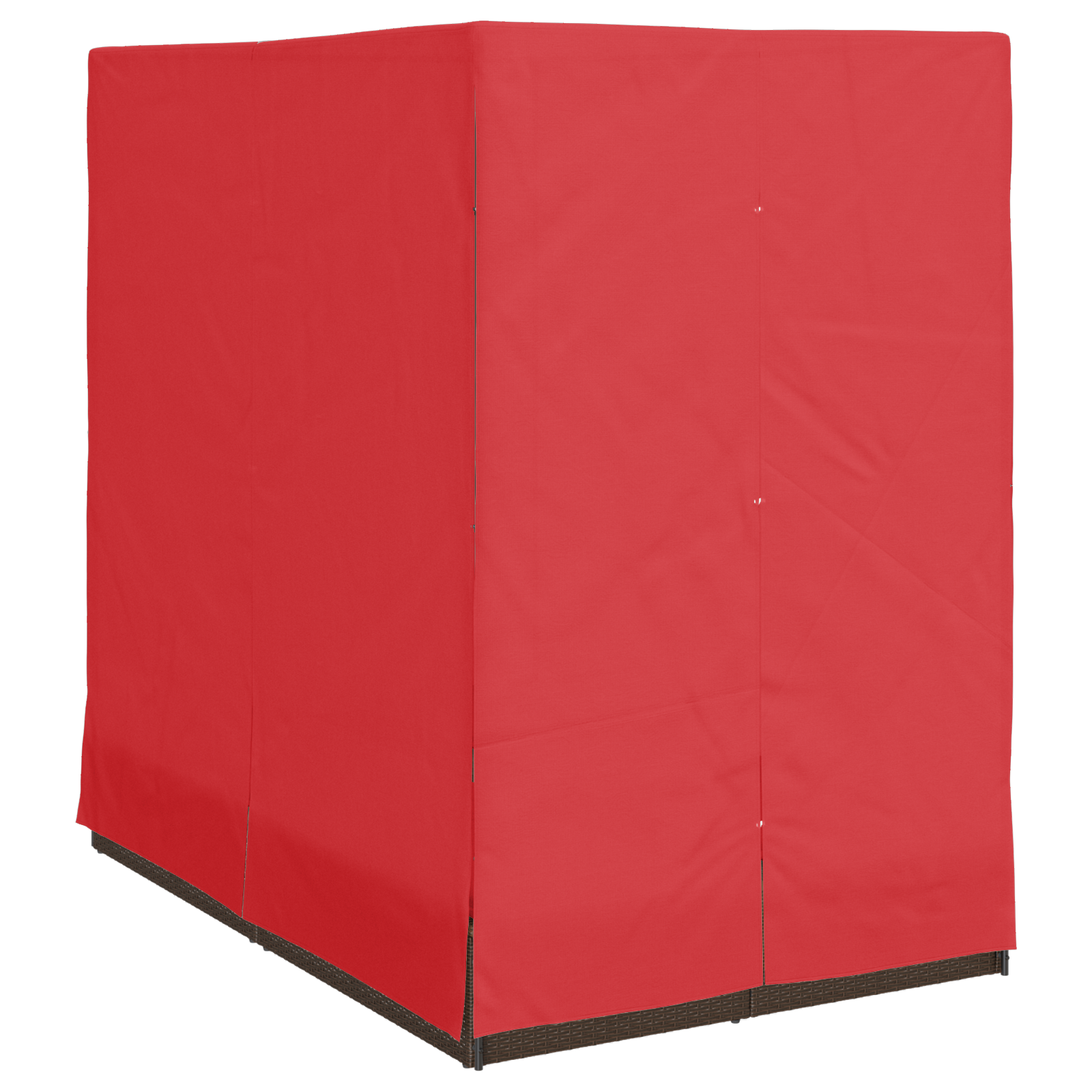 Két személyes napozóágy 2 db barna és piros rattan és poliészter