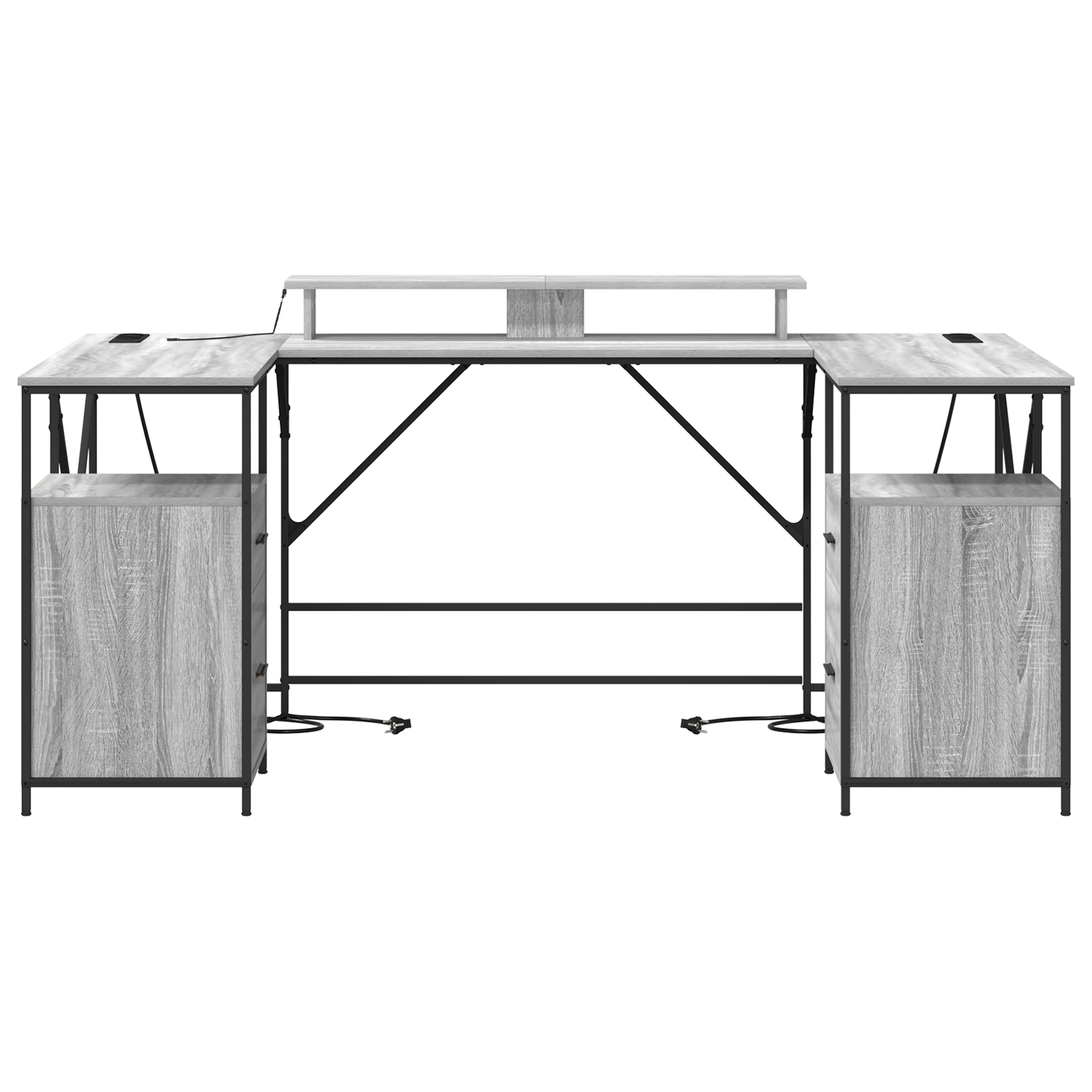 Asztal fiókkal tárolóval szürke sonoma 182 x 101 x 87.5 cm faanyag Asztal fiókkal tárolóval szürke sonoma 182 x 101 x 87.5 cm faanyag