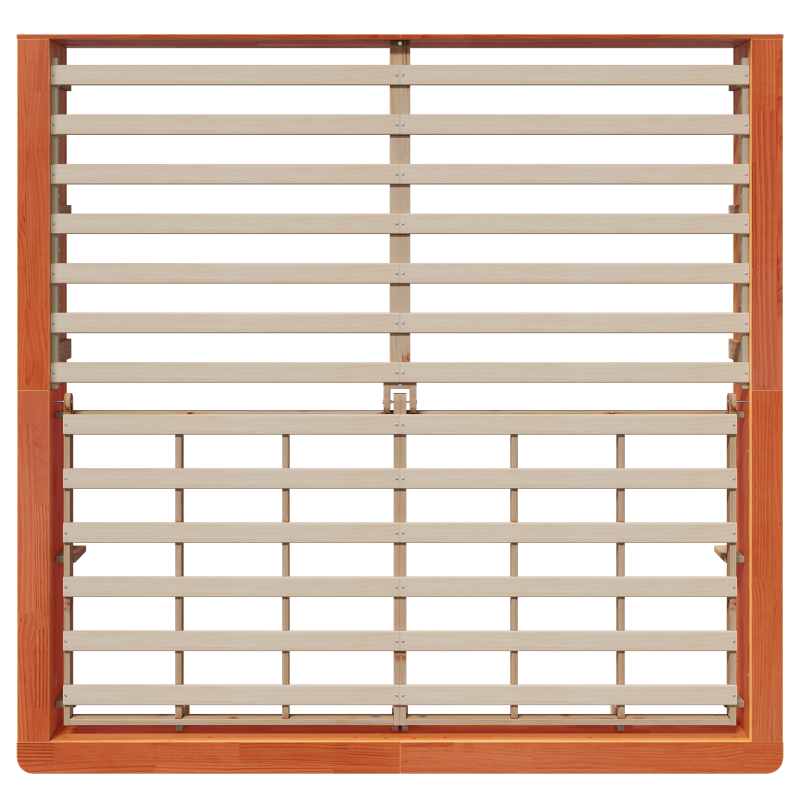 Ágykeret felnyitható tárolóval viasszal kezelt barna 180x200 cm szilárd fenyő