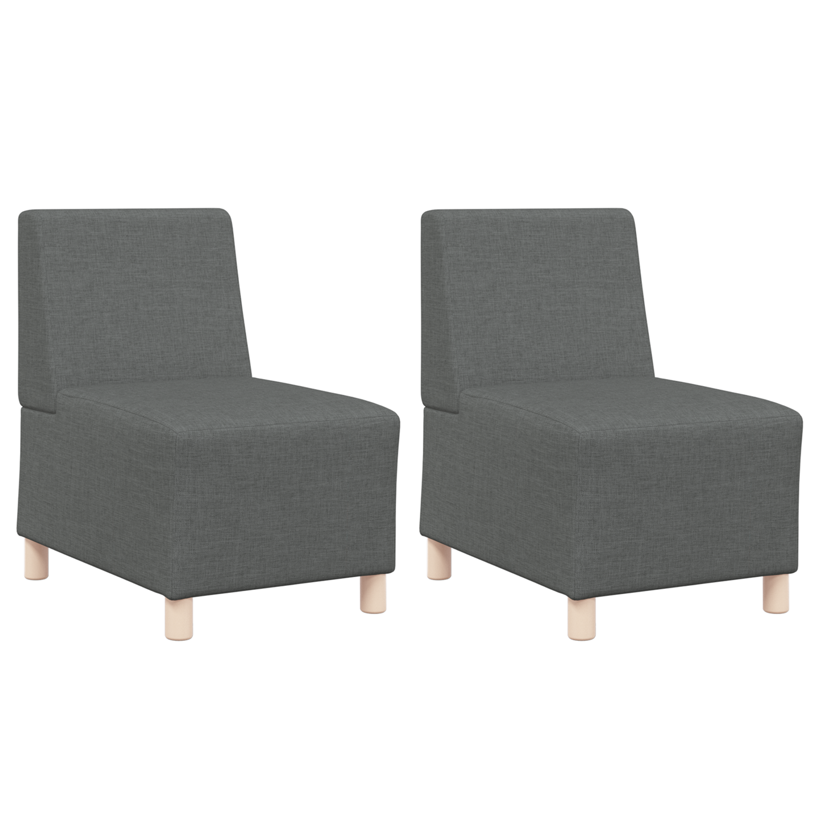 Világosszürke 55 cm szövet kanapé szék 2 pcs sötétszürke
