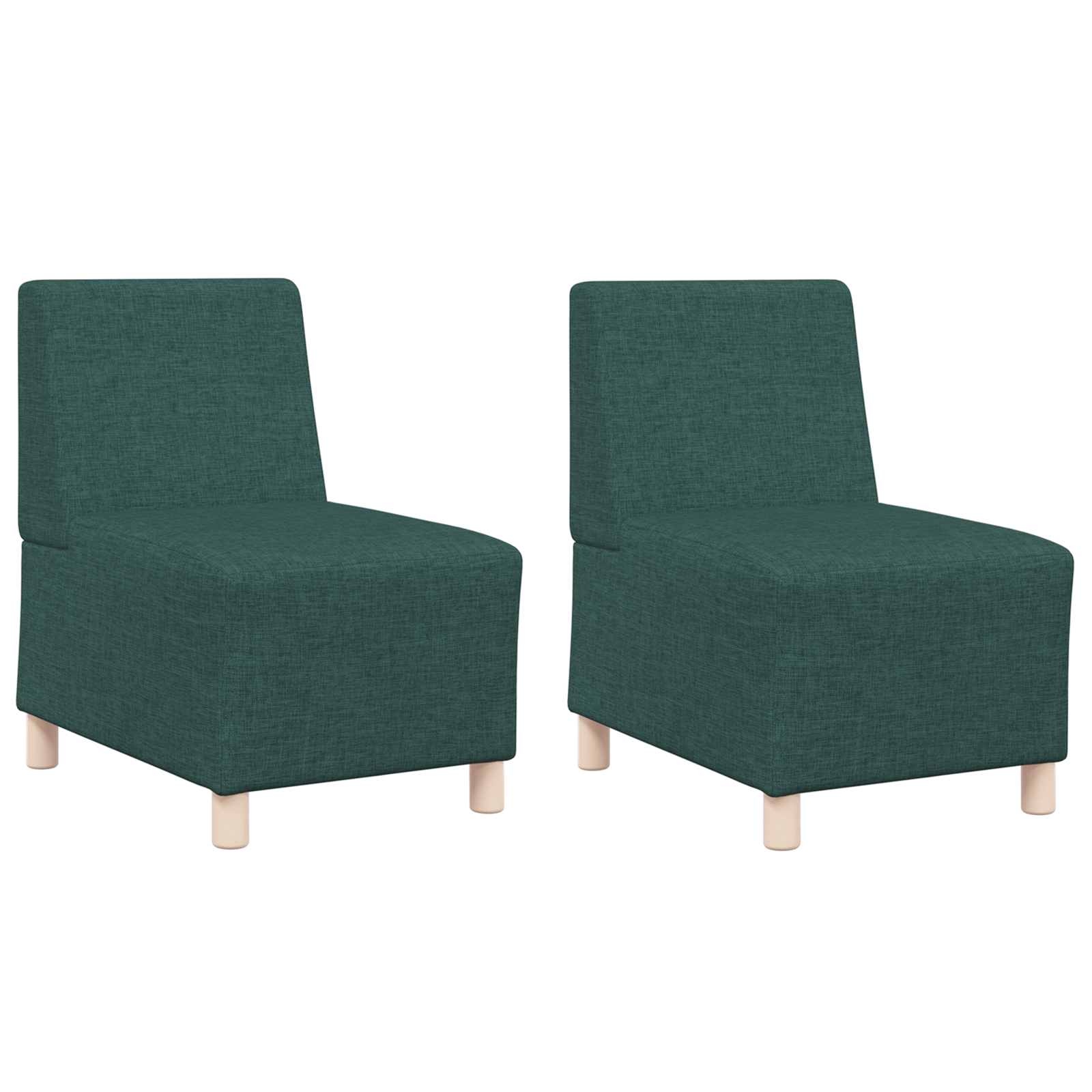 Világosszürke 55 cm szövet kanapé szék 2 pcs sötétzöld
