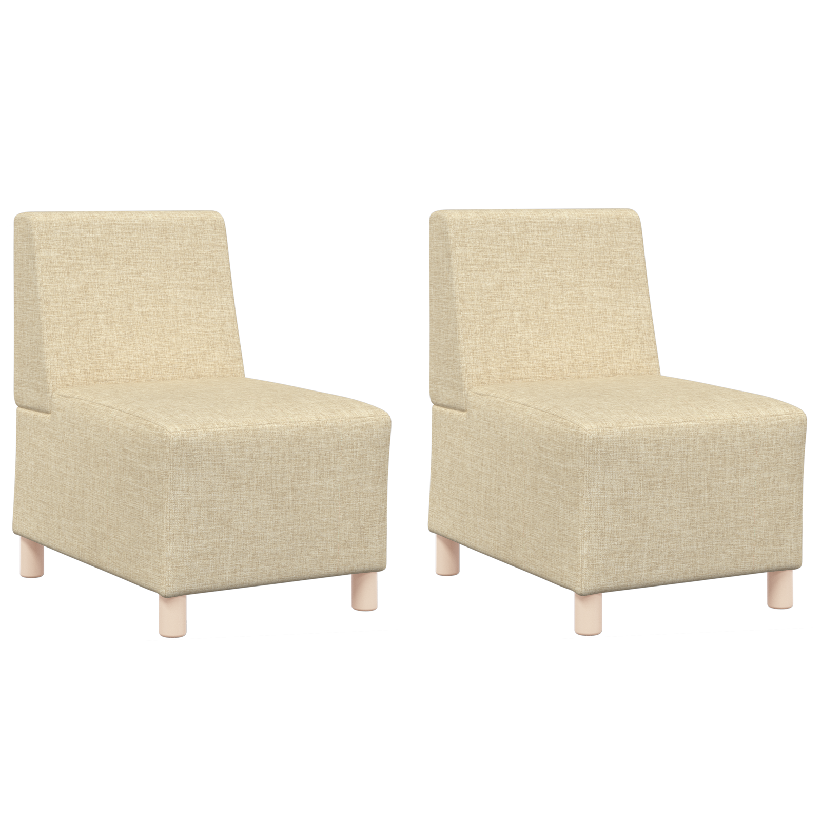Világosszürke 55 cm szövet kanapé szék 2 pcs krém Világosszürke 55 cm szövet kanapé szék 2 pcs krém