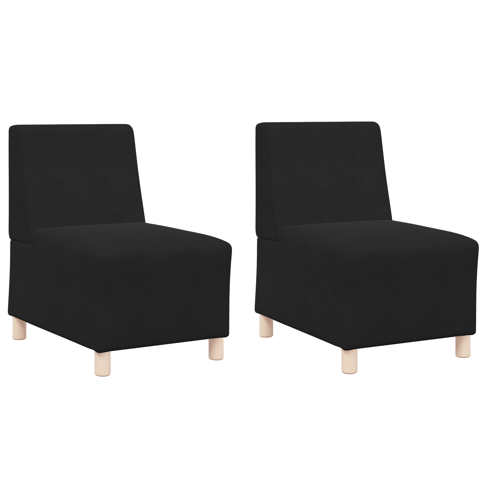 Kanapék székek 2 pcs fekete 55 x 74 x 82 cm bársony Kanapék székek 2 pcs fekete 55 x 74 x 82 cm bársony
