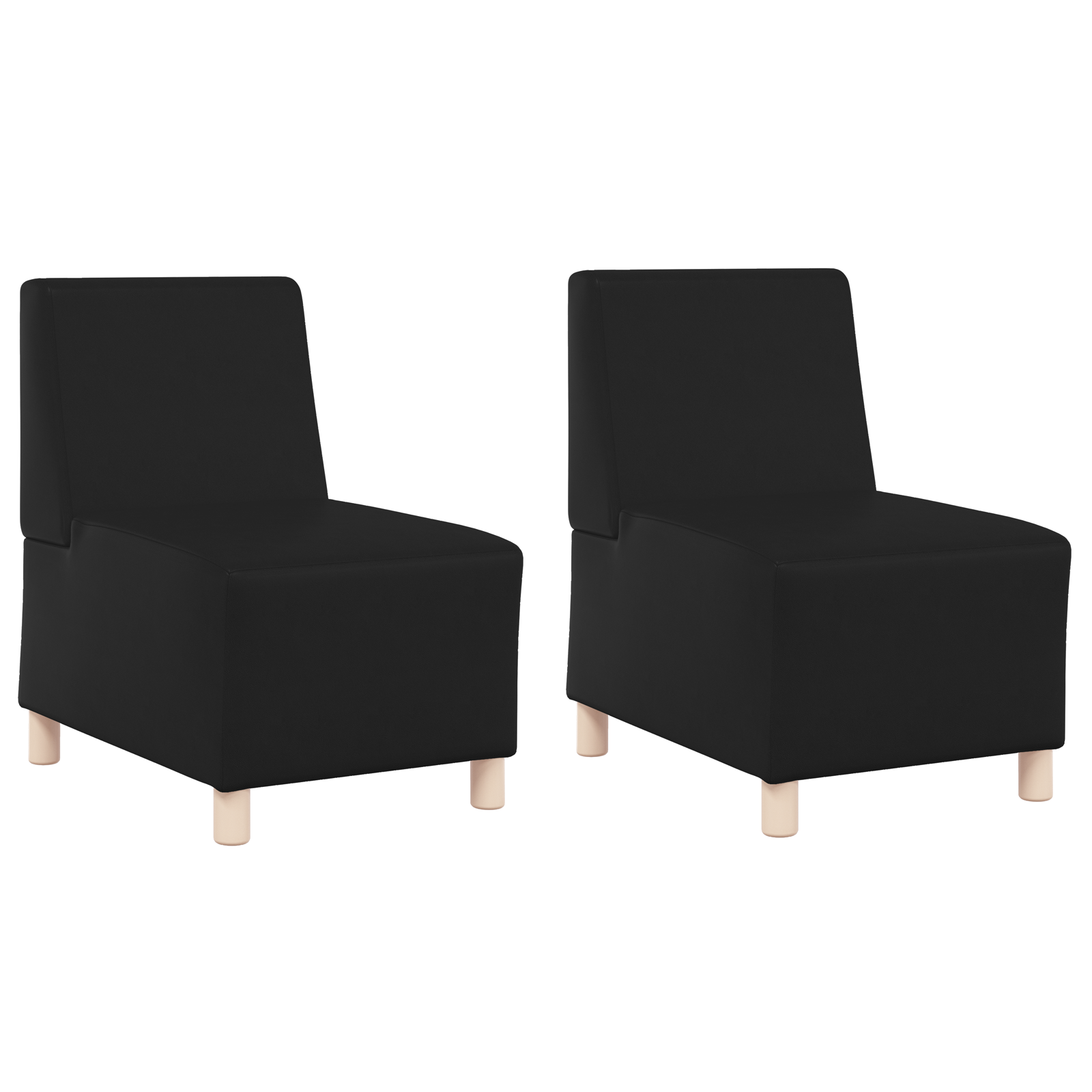Kanapék székek 2 pcs fekete 55 x 74 x 82 cm műbőr